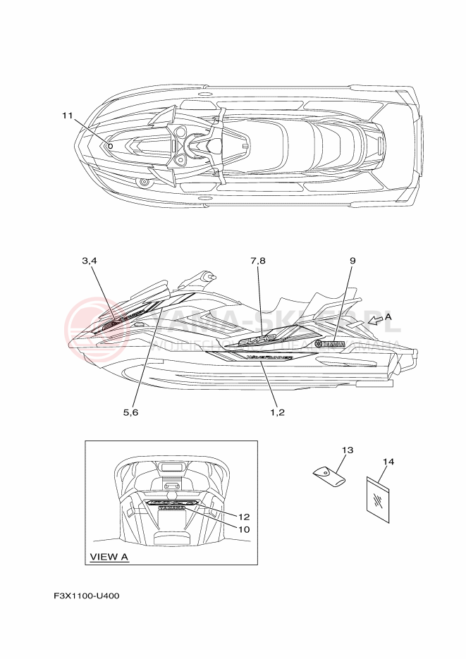 Schemat "Naklejki" do Yamaha FX CRUISER SVHO