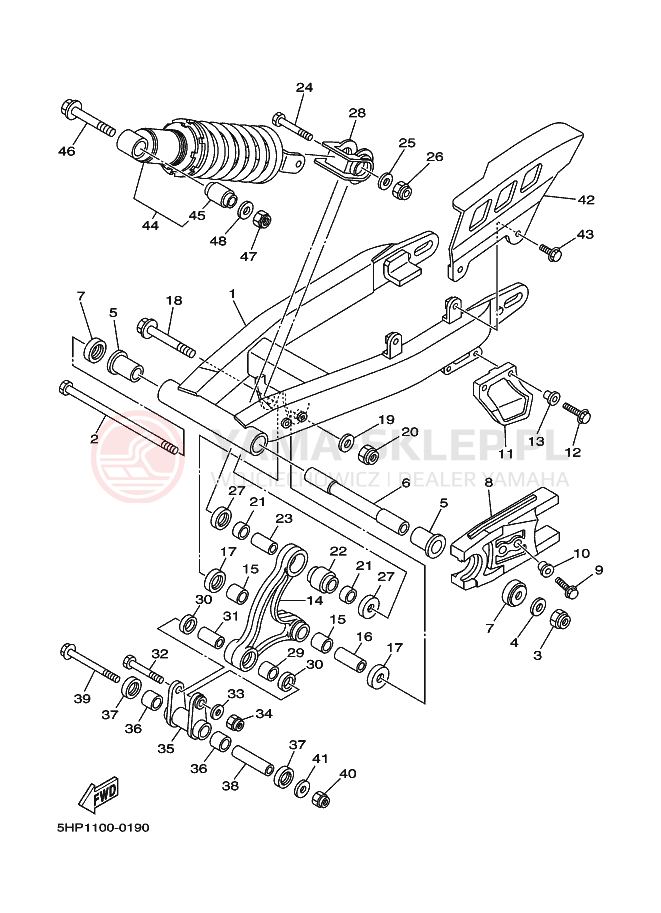 Schemat "wahacz" do Yamaha TT-R125