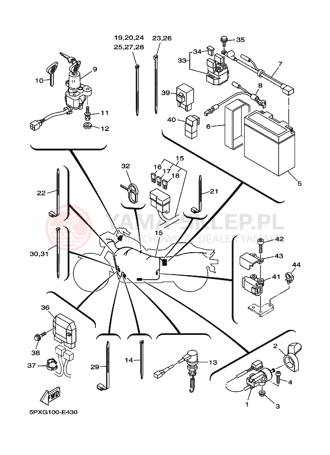 Schemat "układ elektryczny" do Yamaha WARRIOR