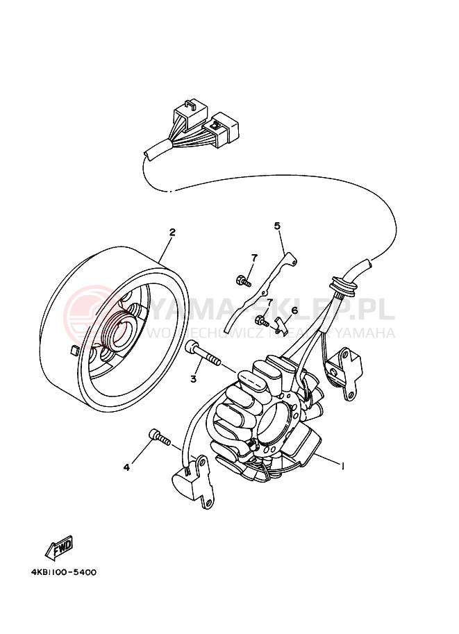 Schemat "prądnica" do Yamaha WOLVERINE 350