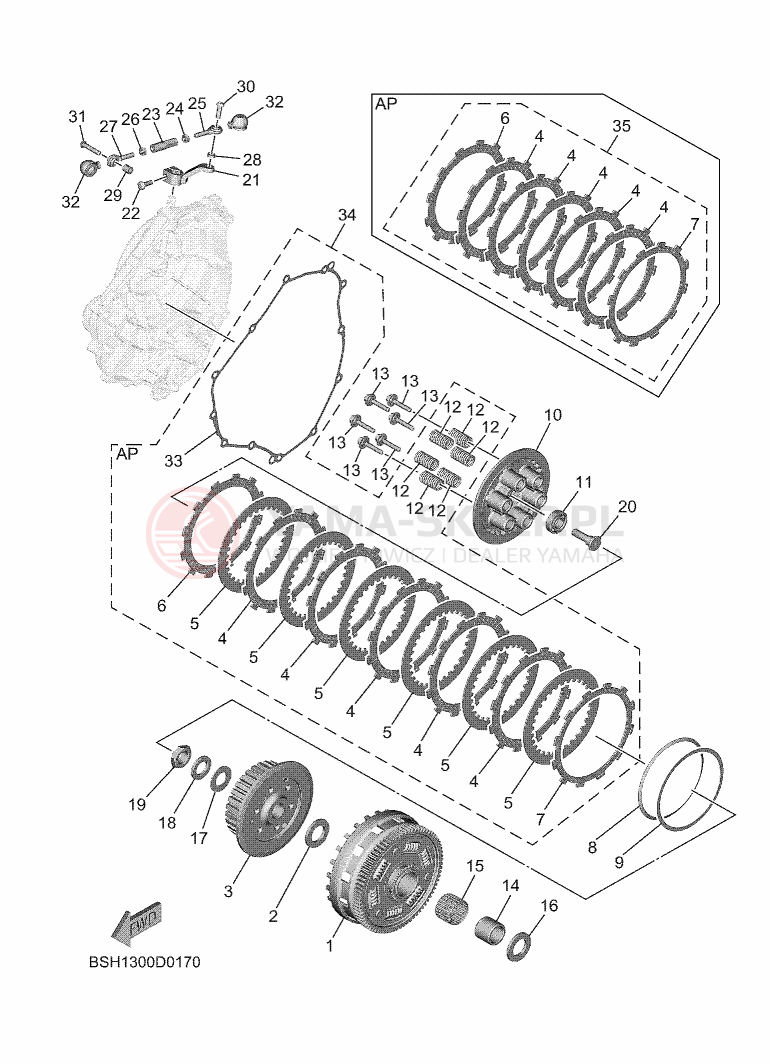 Schemat "sprzęgło" do Yamaha MT-07 Y-AMT