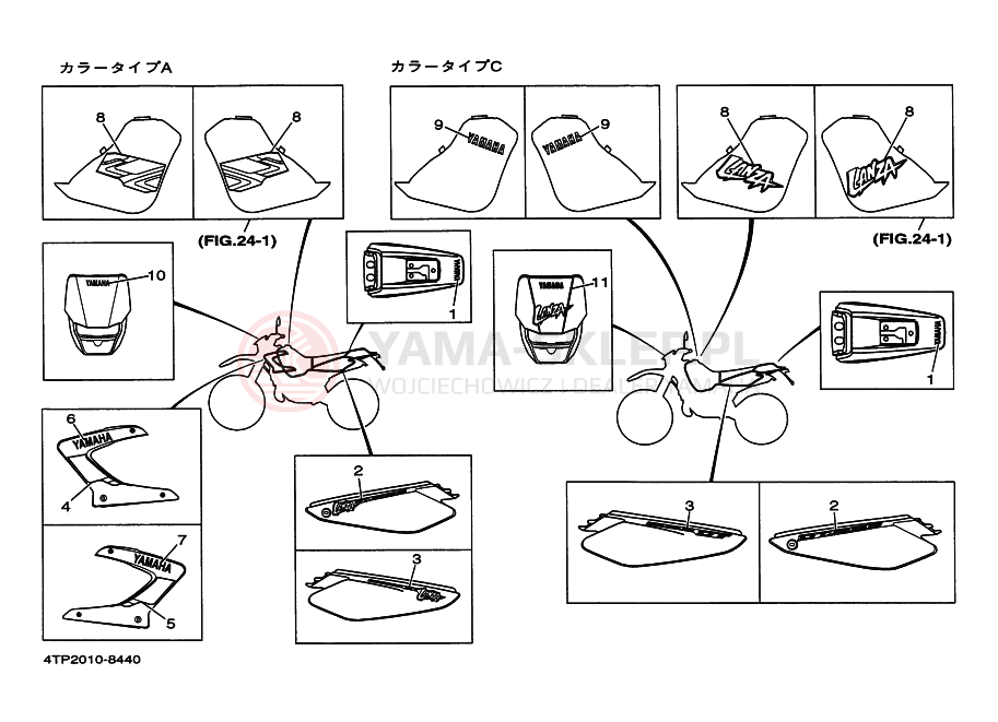 Schemat "naklejki" do Yamaha DT230 LANZA