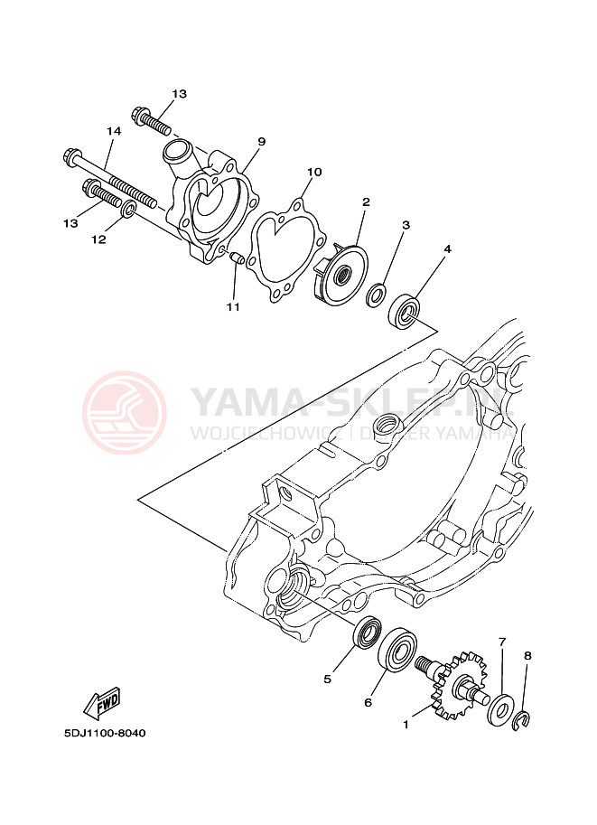 Schemat "Pompa wody" do Yamaha WR250Z
