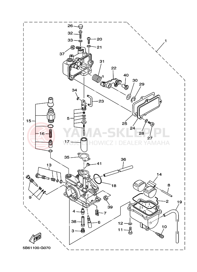 Schemat "Gaźnik" do Yamaha TT-R110E