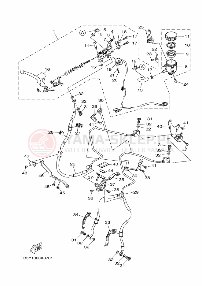 Schemat "Pompa hamulcowa przednia" do Yamaha MT-10 SP
