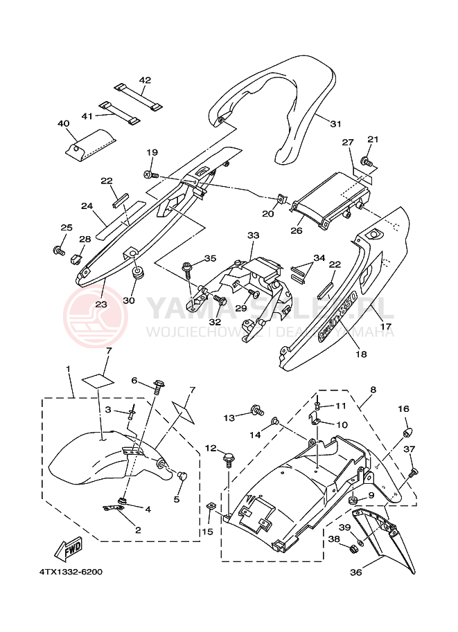Schemat "błotnik" do Yamaha TDM850