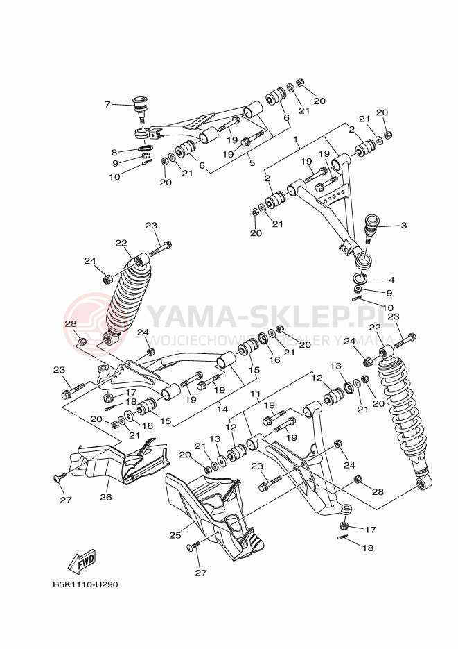 Schemat "Koło przód" do Yamaha KODIAK 700 EPS