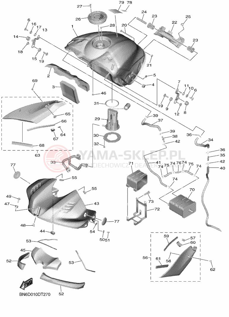 Schemat "zbiornik paliwa" do Yamaha YZF-R6 RaceBase