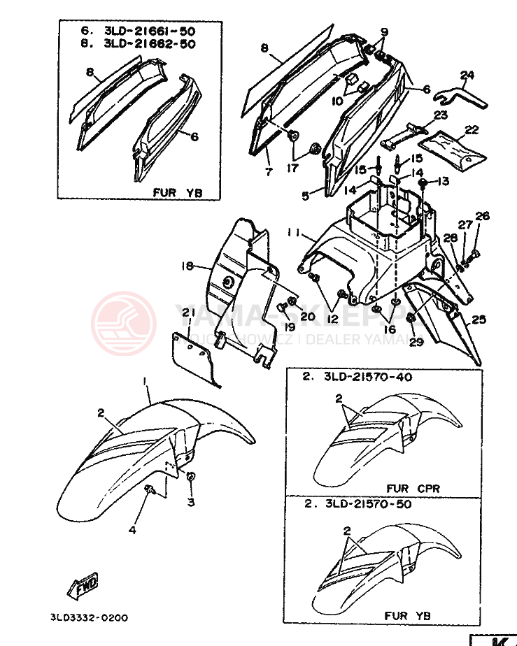 Schemat "błotnik" do Yamaha XTZ750 SUPERTENERE