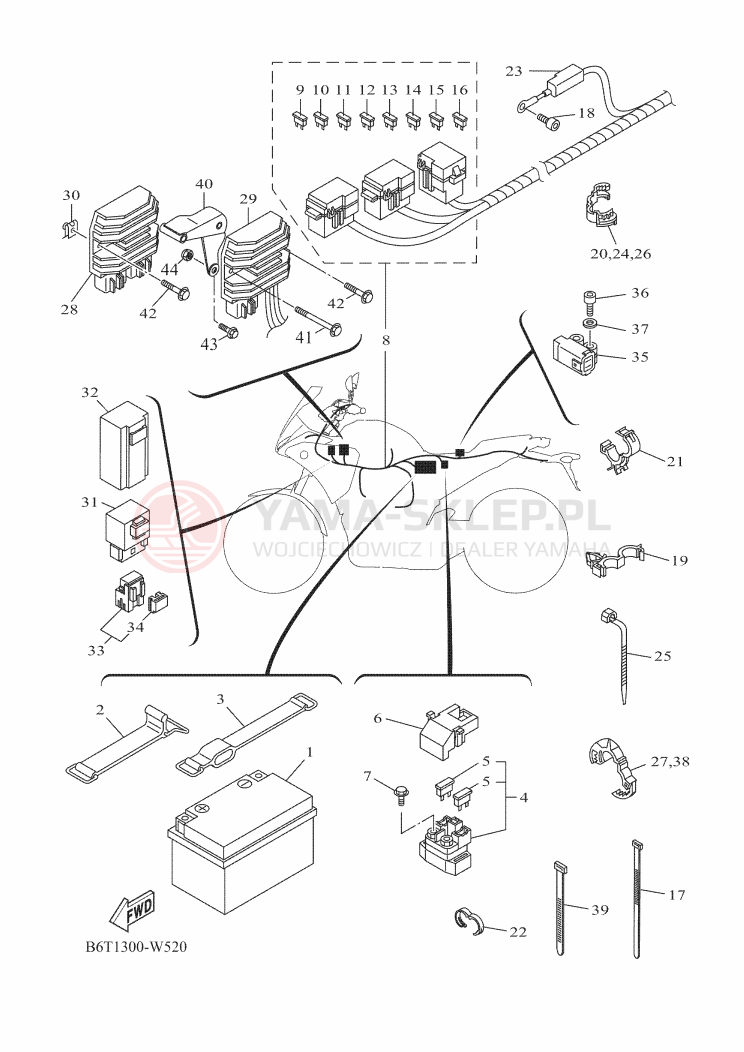 Schemat "układ elektryczny" do Yamaha TRACER 7 POLICE