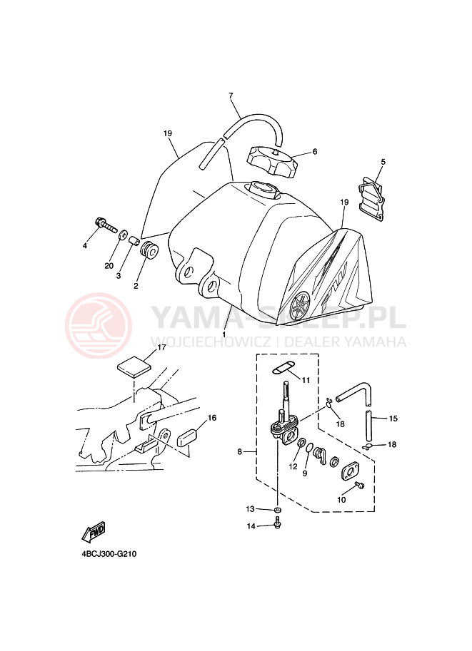 Schemat "zbiornik paliwa" do Yamaha PW80