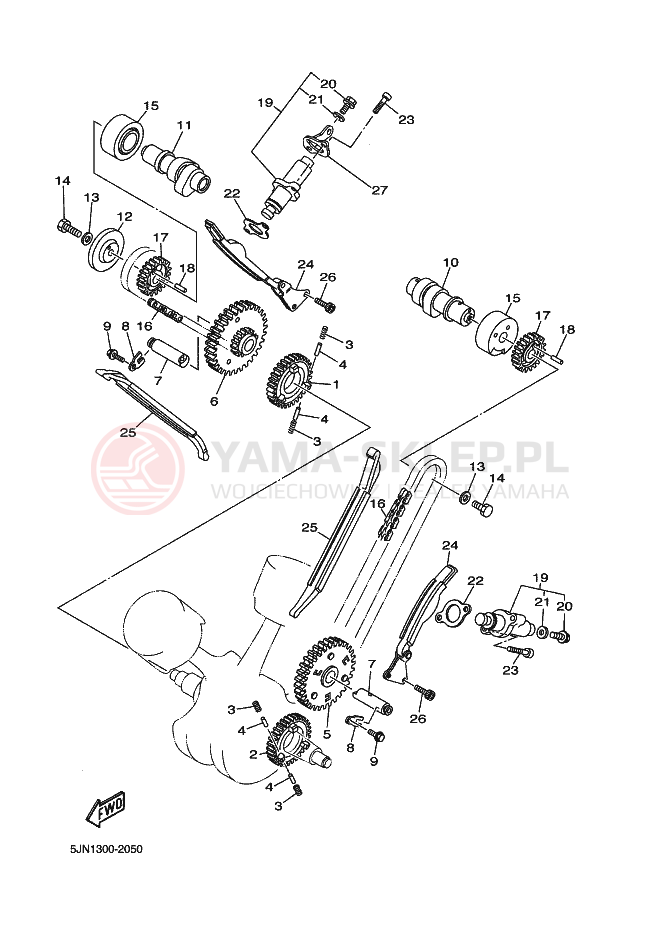 Schemat "Wałek rozrządu" do Yamaha BT1100