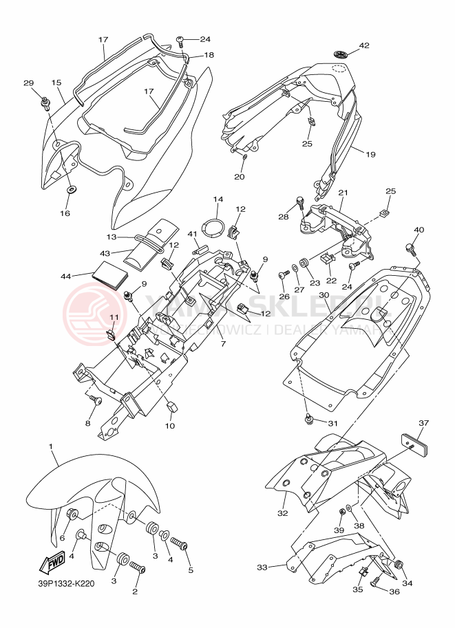 Schemat "błotnik" do Yamaha FZ8-N
