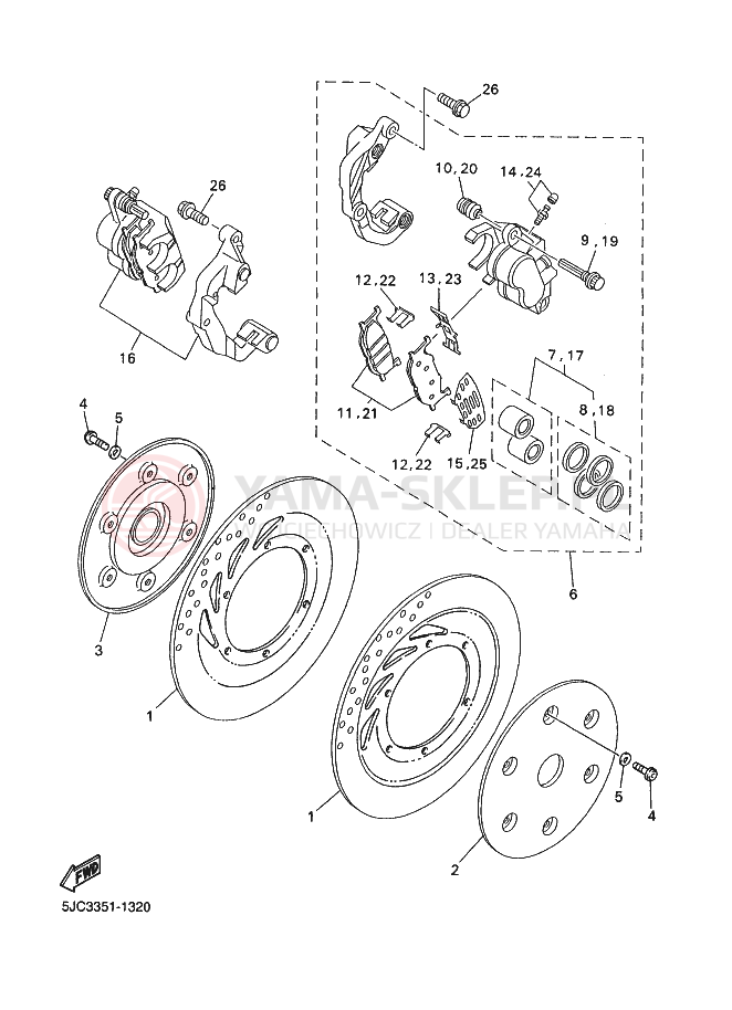 Schemat "Koło przód" do Yamaha XVZ13TF ROYALSTAR VENTURE