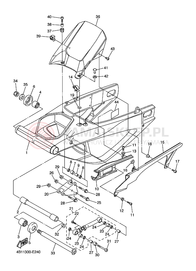 Schemat "wahacz" do Yamaha YZF-R1S R1
