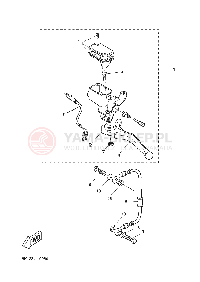 Schemat "Pompa hamulcowa tył" do Yamaha AEROX
