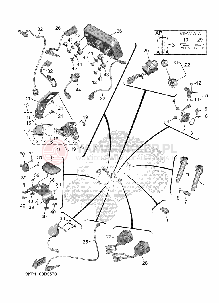 Schemat "układ elektryczny" do Yamaha WOLVERINE RMAX2 1000 SE