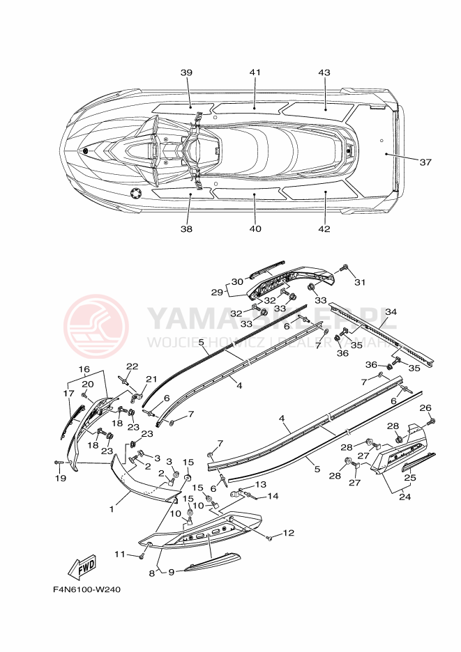 Schemat "GUNWALE - MAT" do Yamaha VX1050F-X