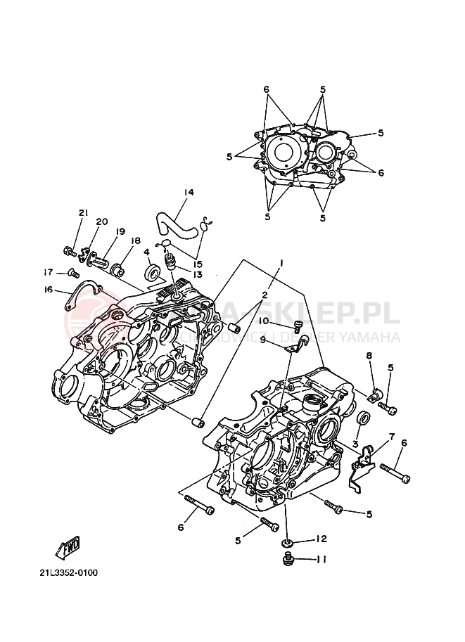 Schemat "Obudowa silnika" do Yamaha SR250