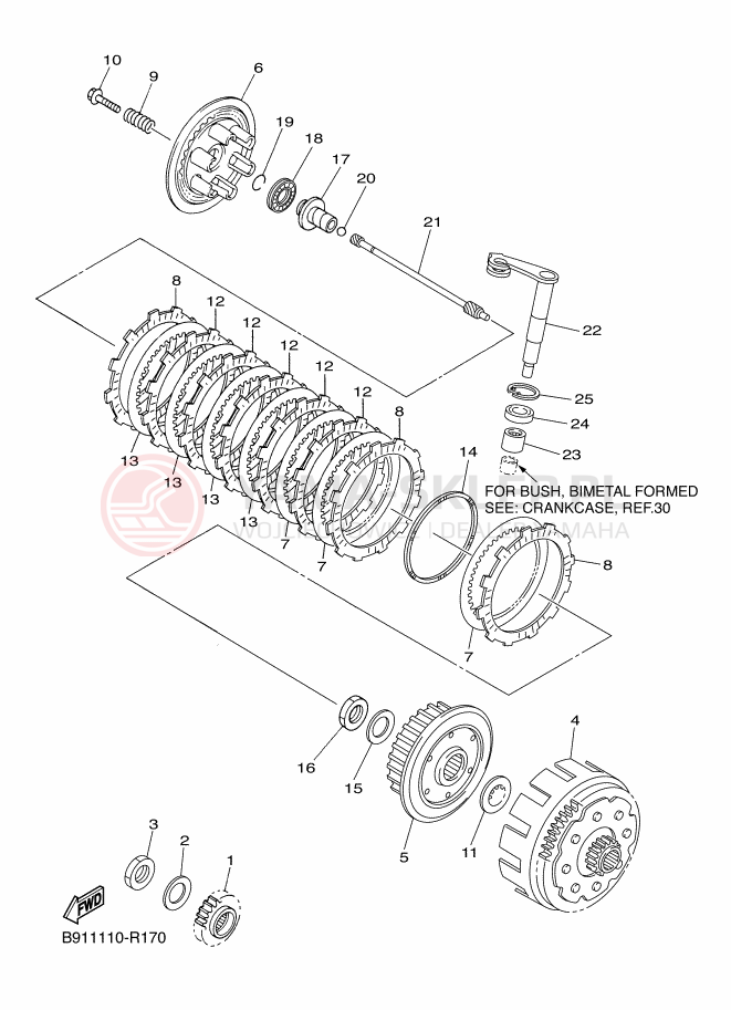 Schemat "sprzęgło" do Yamaha WR450F