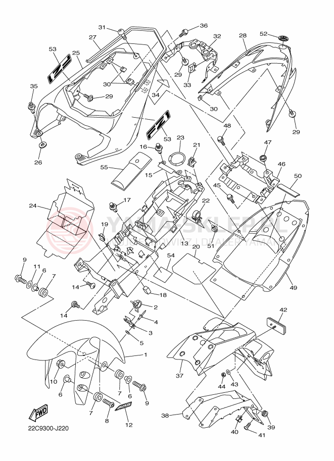 Schemat "błotnik" do Yamaha FAZER