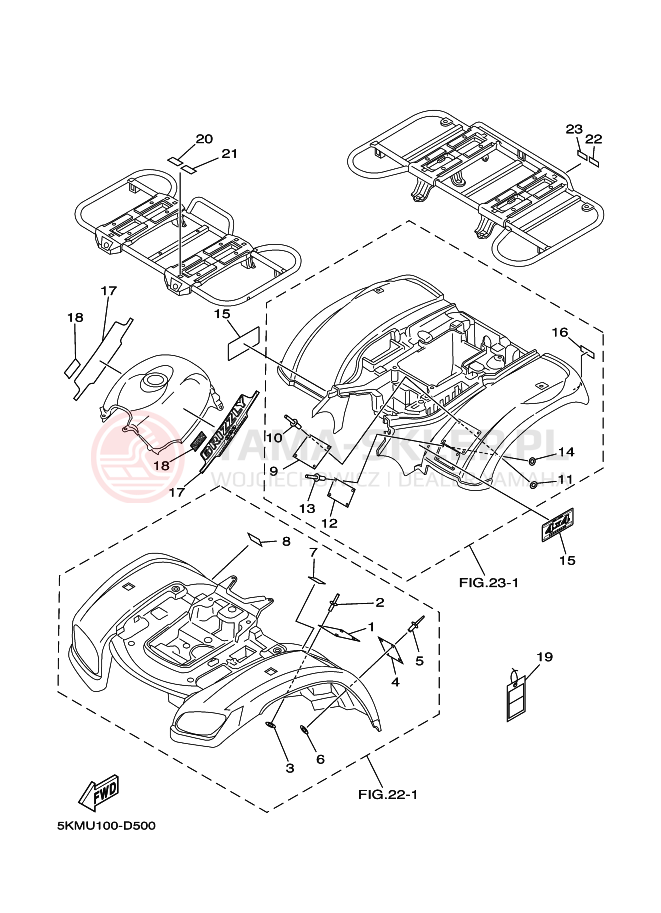 Schemat "naklejki" do Yamaha GRIZZLY