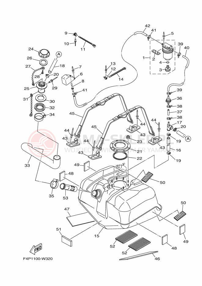 Schemat "zbiornik paliwa" do Yamaha VX1050B-X