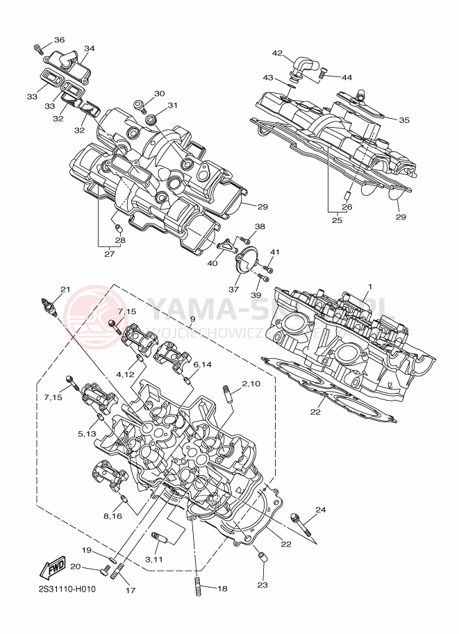 Schemat "głowica" do Yamaha VMAX17