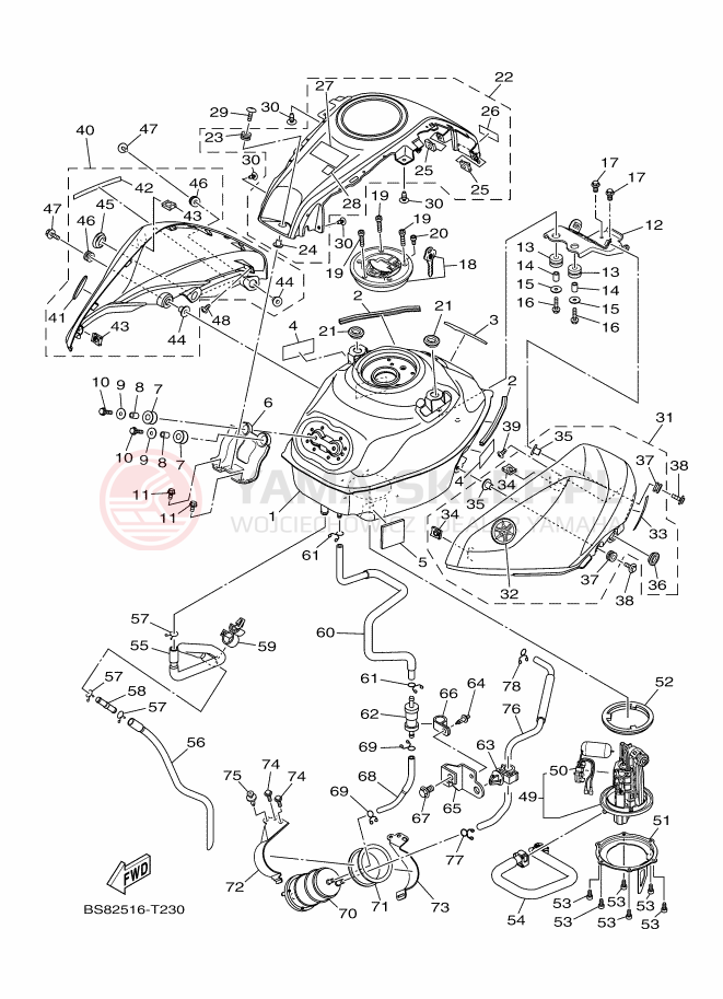 Schemat "zbiornik paliwa" do Yamaha YZF-R3