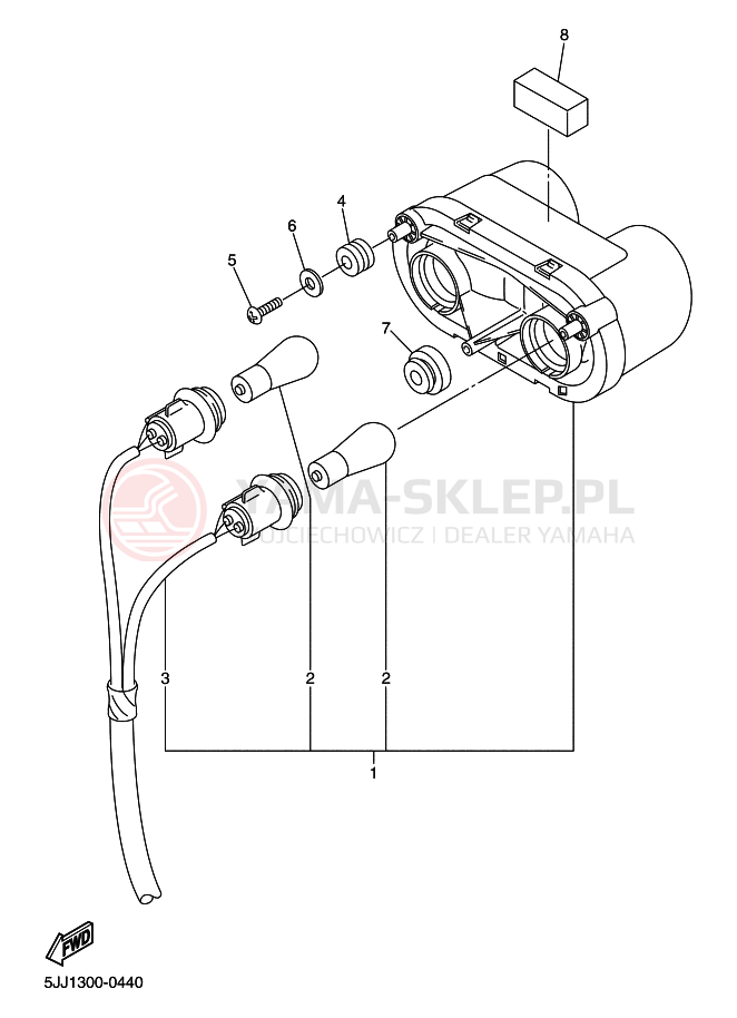 Schemat "Oświetlenie tył" do Yamaha YZF-R1 R1