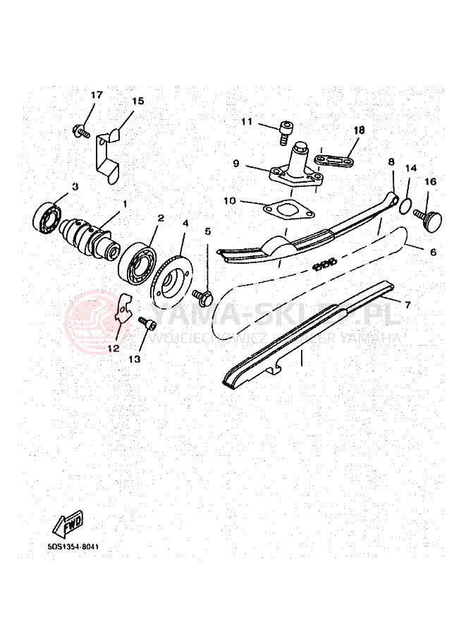 Schemat "Wałek rozrządu" do Yamaha SKYLINER 125