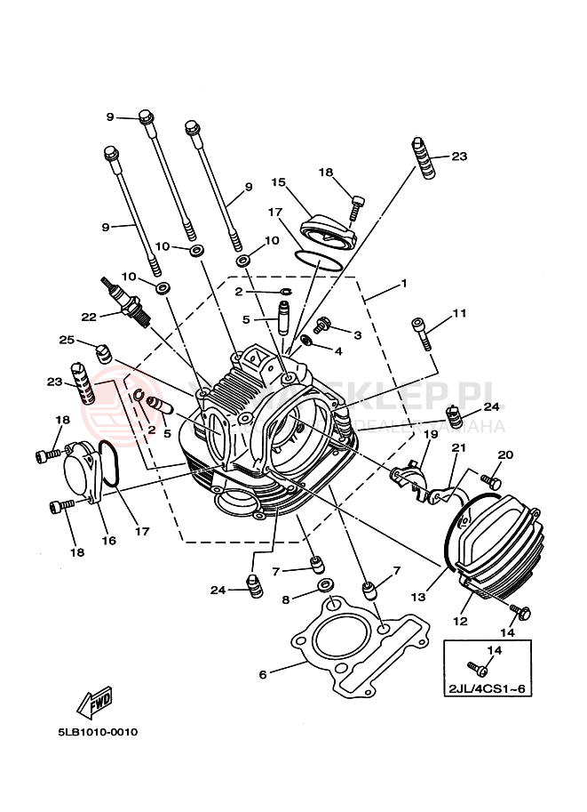 Schemat "głowica" do Yamaha TW200
