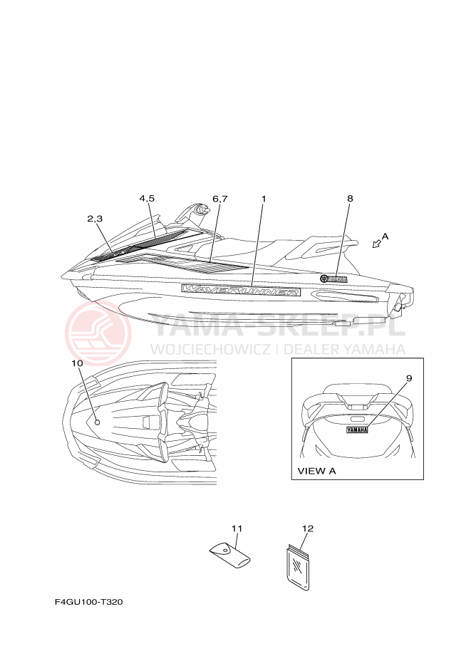 Schemat "Naklejki" do Yamaha VX