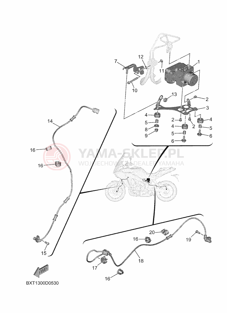 Schemat "SPRZĘT ELEKTRYCZNY 4" do Yamaha TRACER 9 Y-AMT