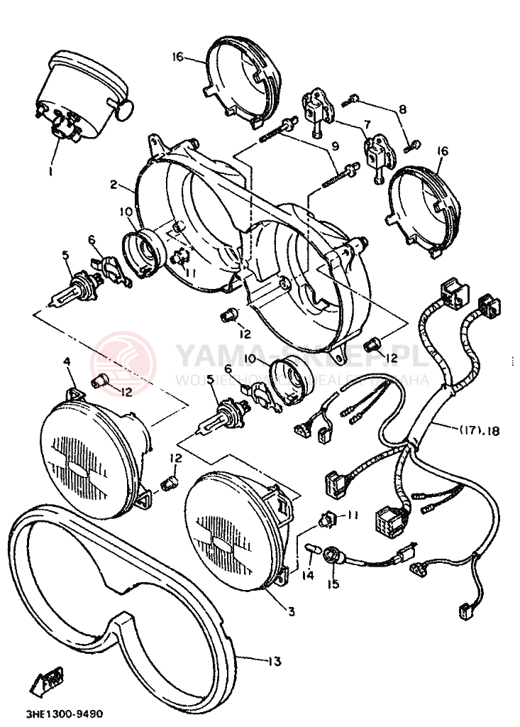 Schemat "licznik" do Yamaha FZR600 GENESIS