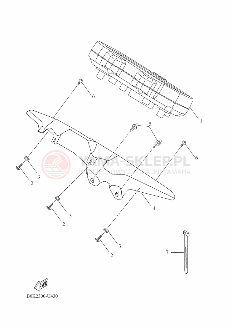 Schemat "licznik" do Yamaha TRACER 700