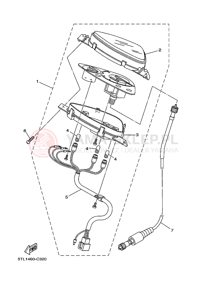 Schemat "licznik" do Yamaha AL115C MIO