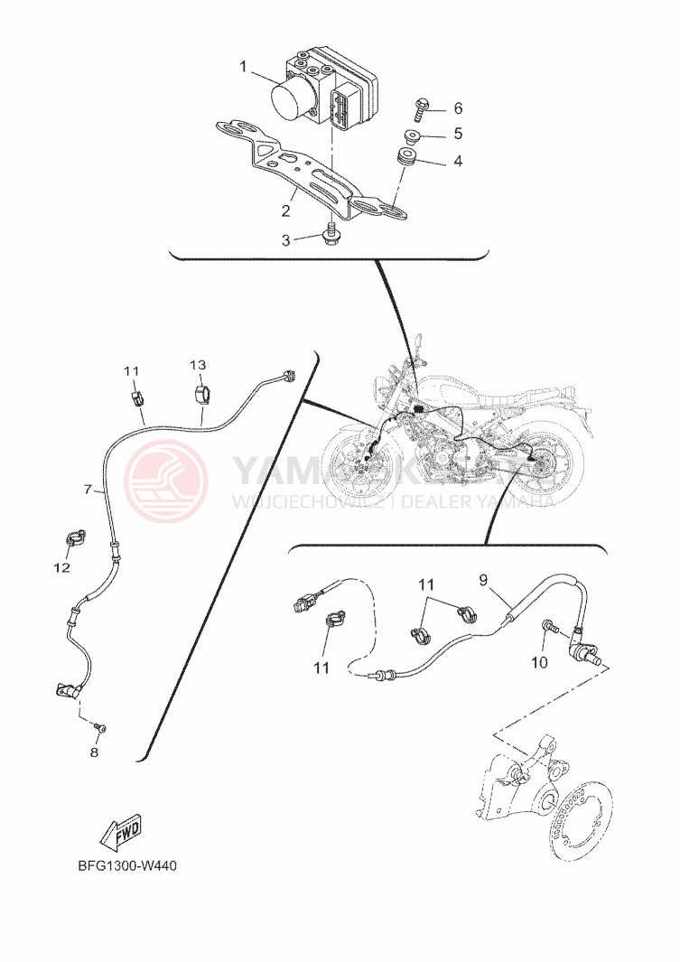 Schemat "układ elektryczny" do Yamaha XSR125