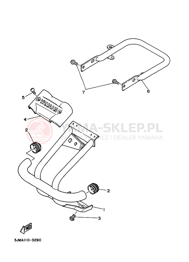 Schemat "RAMIĘ STERUJĄCE" do Yamaha BLASTER