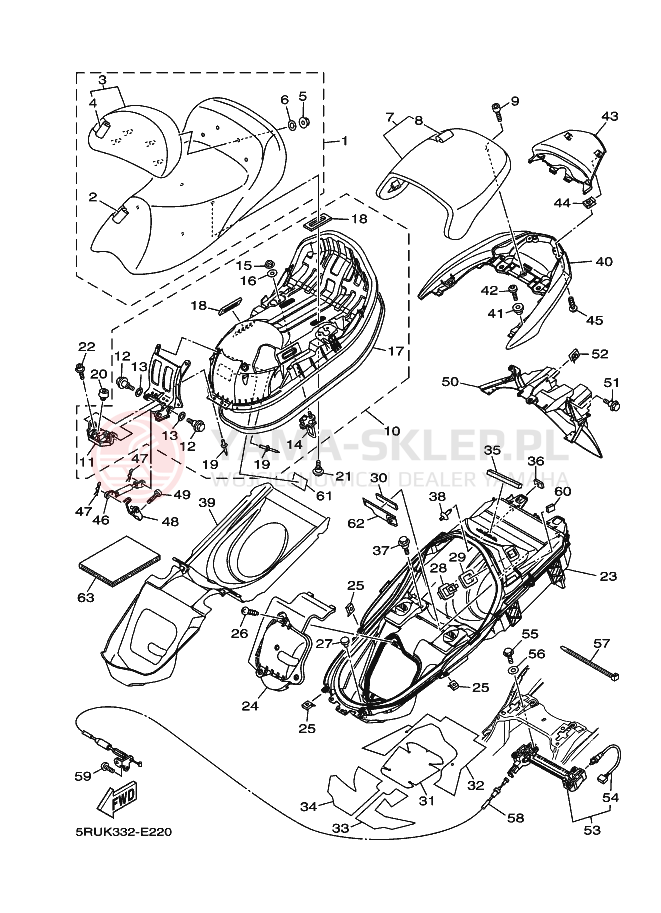 Schemat "siedzenie" do Yamaha MAJESTY400