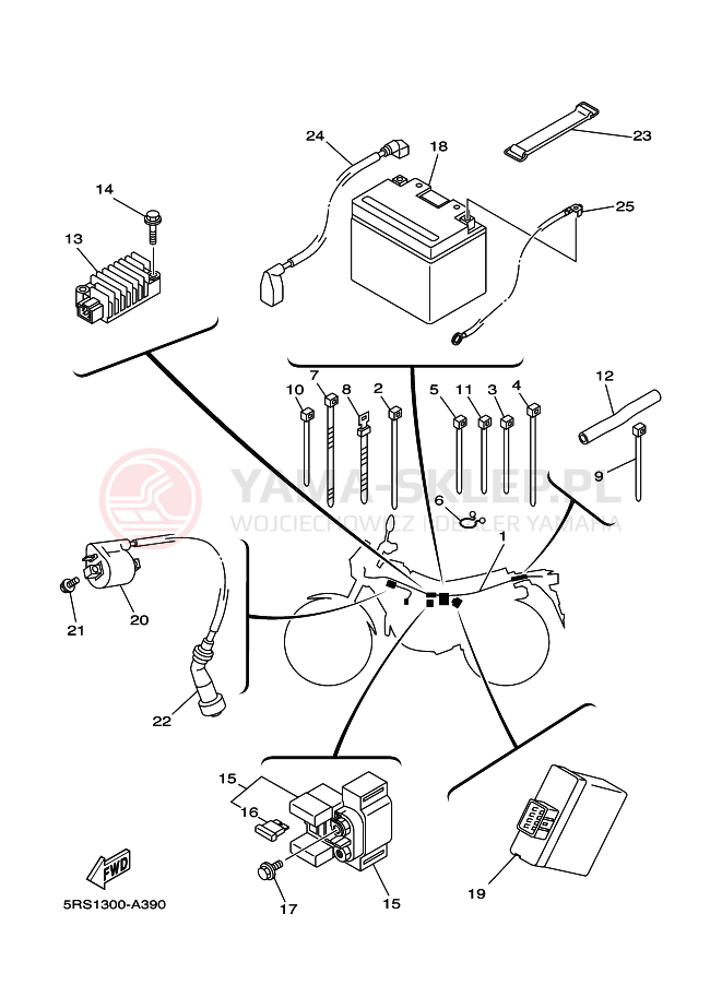 Schemat "układ elektryczny" do Yamaha TW125