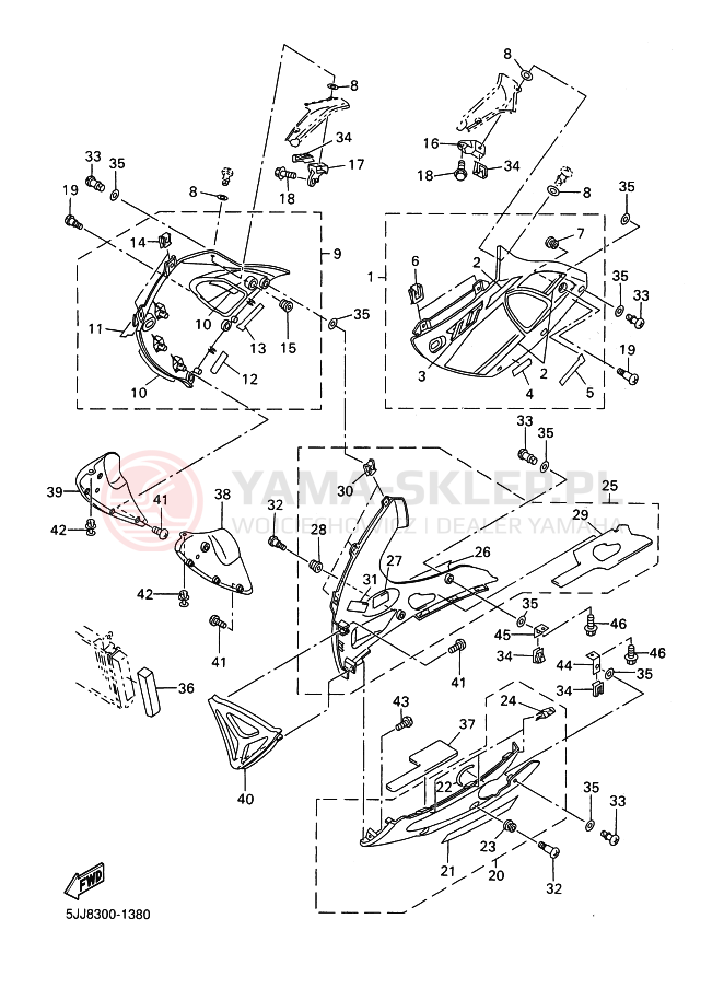 Schemat "elementy nadwozia" do Yamaha YZF-R1 R1
