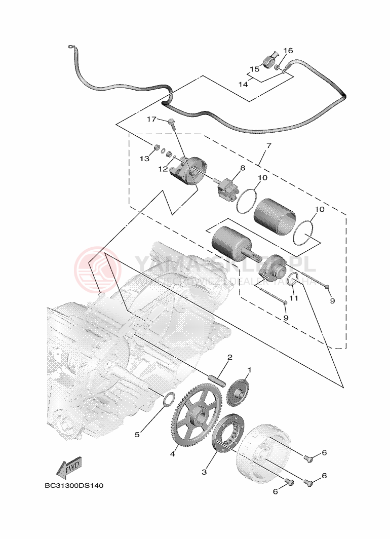 Schemat "rozrusznik" do Yamaha TMAX SX ABS