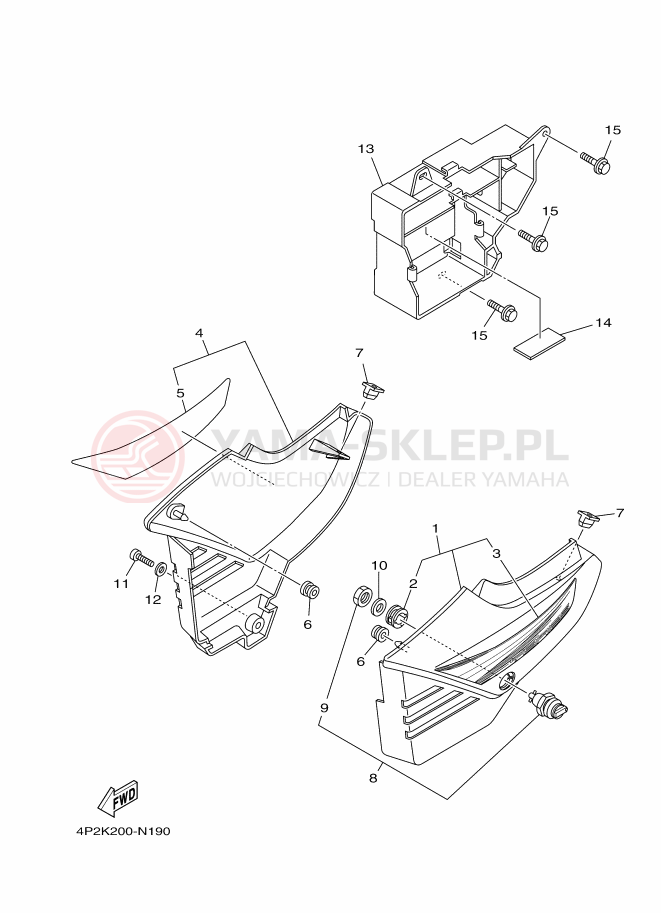 Schemat "Pokrywa boczna" do Yamaha YBR125E