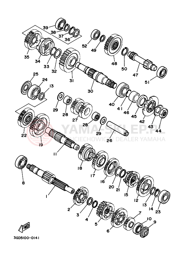 Schemat "Skrzynia biegów " do Yamaha WARRIOR