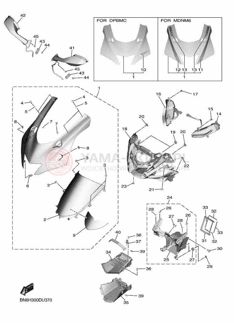 Schemat "elementy nadwozia" do Yamaha YZF-R6