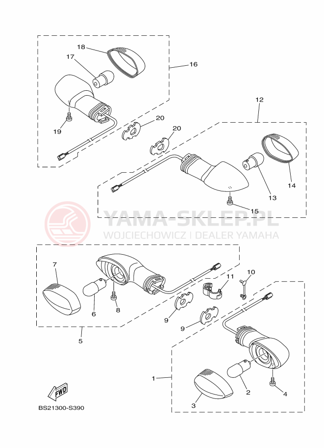 Schemat "kierunkowskazy" do Yamaha MT-09