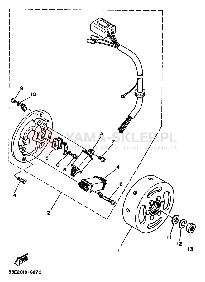 Schemat "prądnica" do Yamaha YB-1
