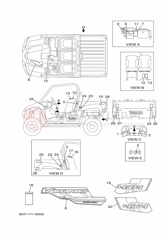 Schemat "naklejki" do Yamaha VIKING EPS