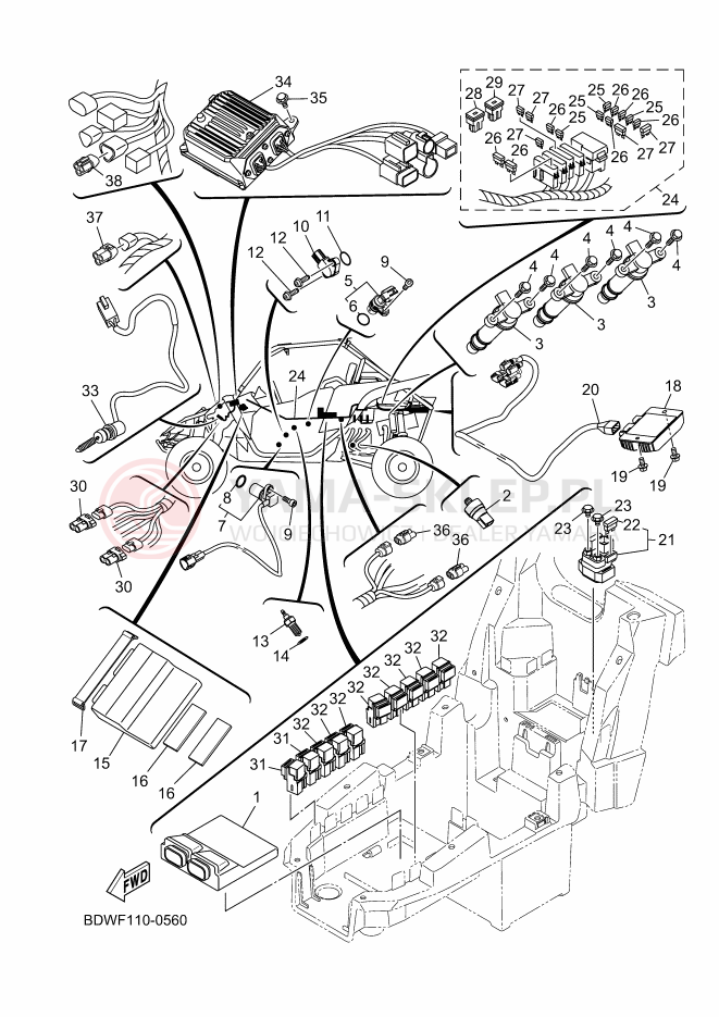 Schemat "układ elektryczny" do Yamaha YXZ1000R SS